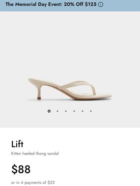 Aldo Lift Kitten-Heel Thong Sandal - Cream